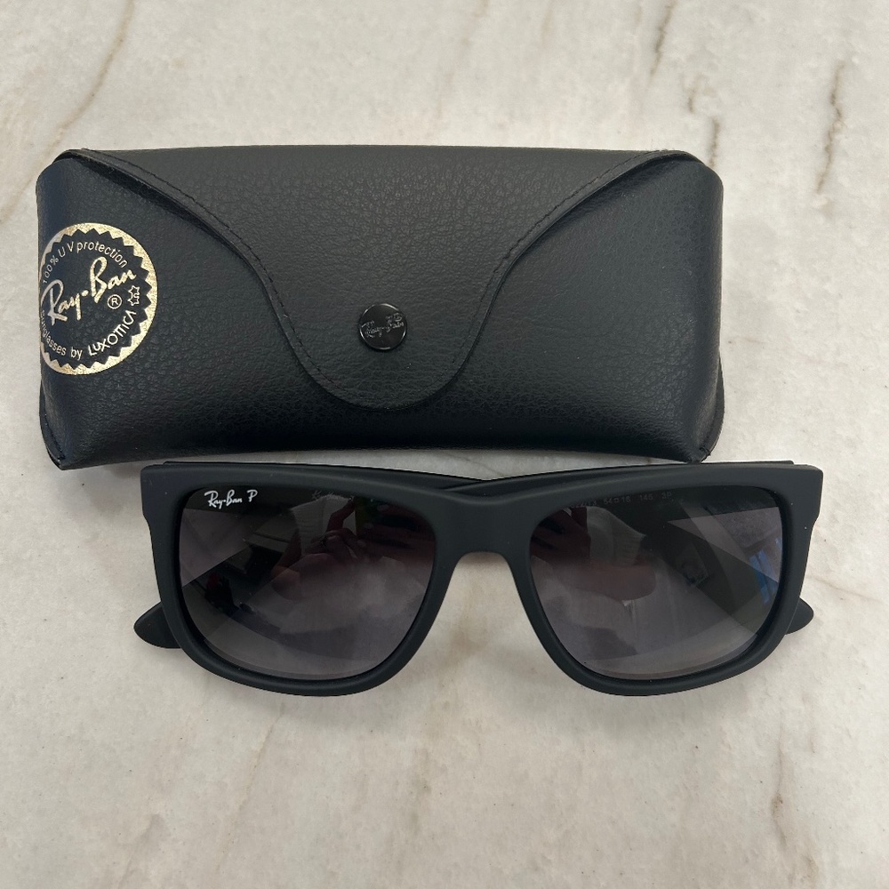 Black Rayban Sunglasses - Justin Style (Polarized)